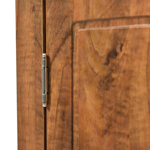 English Elm Brown Triangle Corner Cabinet with Adjustable Shelves, Freestanding MDF Storage, Modern Space-Saver WF291467AAD