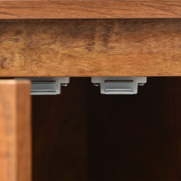 English Elm Brown Triangle Corner Cabinet with Adjustable Shelves, Freestanding MDF Storage, Modern Space-Saver WF291467AAD