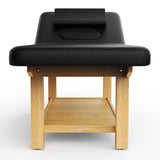 Hearth and Haven 31.5" Wide Massage Table with Wooden Frame and Humanized Chest Opening Design, Black W155073174