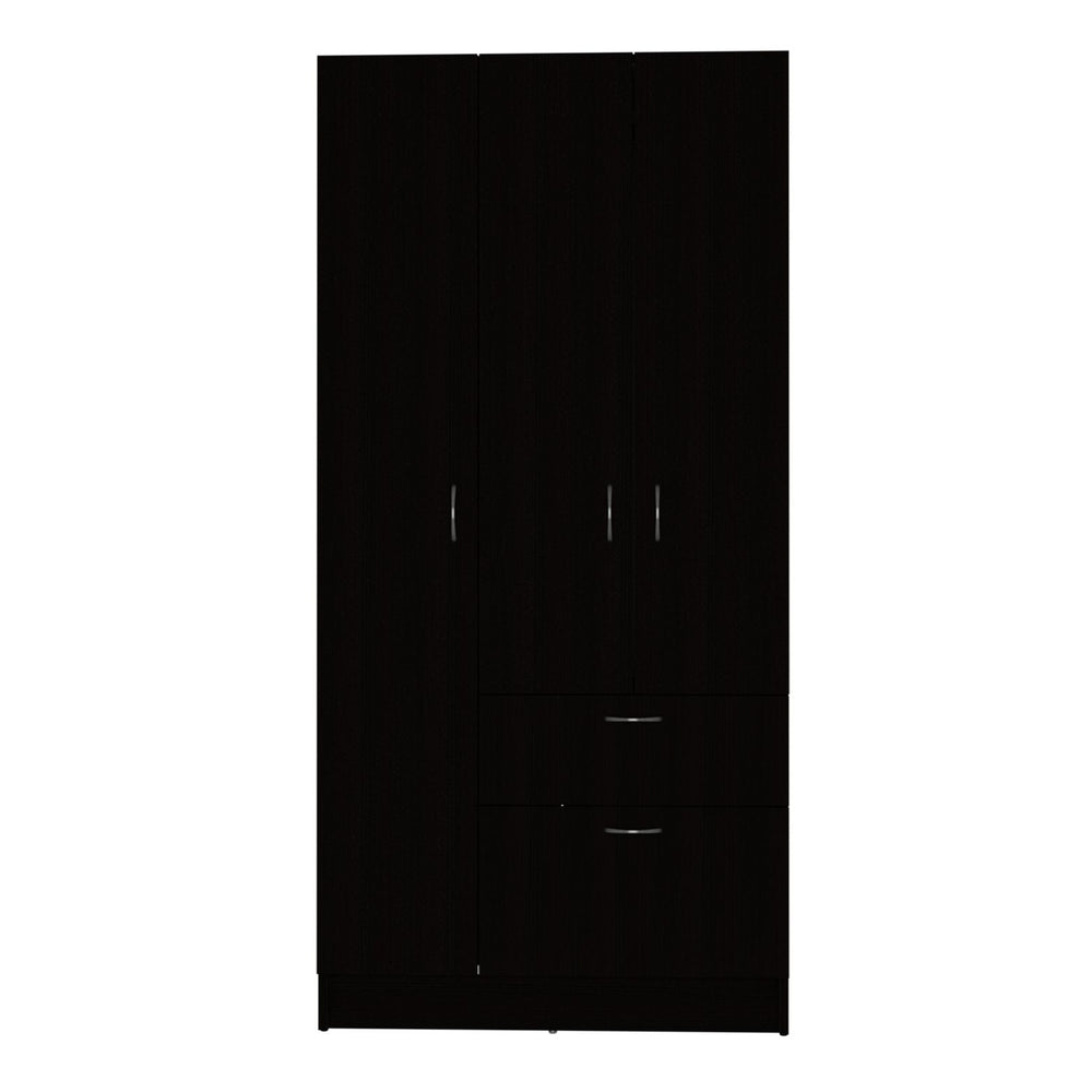 English Elm Primavera Modern Armoire Cabinet with Double Doors, Hanging Rod, Drawer & 5 Shelves, 67.2" Tall B200S00156