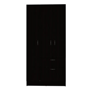 English Elm Primavera Multicolor Armoire with Double Doors, Hanging Rod, Spacious Drawer & 5 Shelves, 67.2" B070S00156