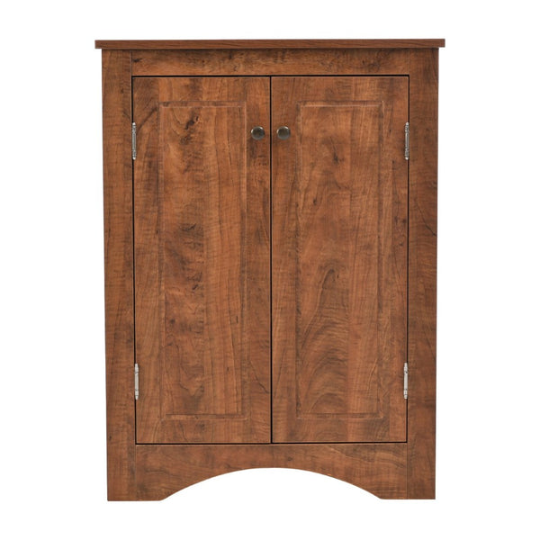 English Elm Oak Corner Floor Cabinet Triangular Freestanding Storage with Adjustable Interior Shelves N725P334664D