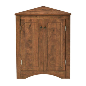 English Elm Oak Corner Floor Cabinet Triangular Freestanding Storage with Adjustable Interior Shelves N725P334664D
