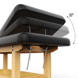 Hearth and Haven 31.5" Wide Massage Table with Wooden Frame and Humanized Chest Opening Design, Black W155073174