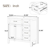 English Elm 36" Bathroom Vanity With Sink Combo, White Bathroom Cabinet With Drawers, Solid Frame and Mdf Board (Old Sku:Jl000007Aak)