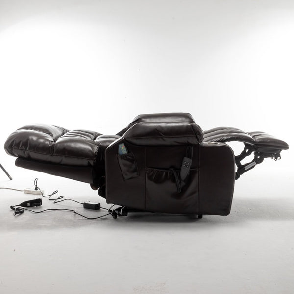 English Elm Lift Power Recliner Chair Big Tall Users Okin Motor Heat Massage Wide Seat W547S00030