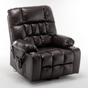 English Elm Lift Power Recliner Chair Big Tall Users Okin Motor Heat Massage Wide Seat W547S00030