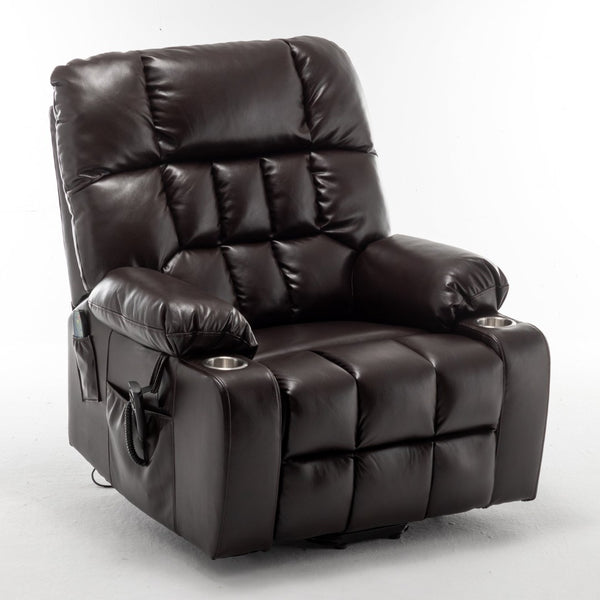 English Elm Lift Power Recliner Chair Big Tall Users Okin Motor Heat Massage Wide Seat W547S00030