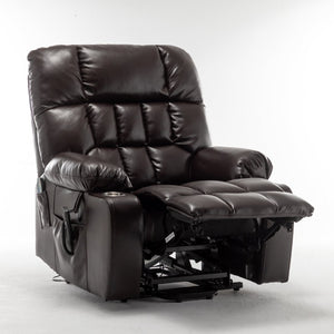 English Elm Lift Power Recliner Chair Big Tall Users Okin Motor Heat Massage Wide Seat W547S00030