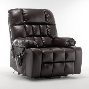 English Elm Lift Power Recliner Chair Big Tall Users Okin Motor Heat Massage Wide Seat W547S00030