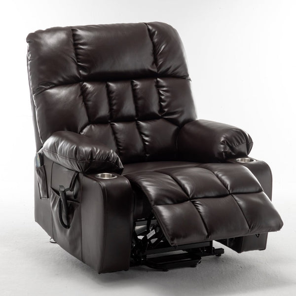 English Elm Lift Power Recliner Chair Big Tall Users Okin Motor Heat Massage Wide Seat W547S00030