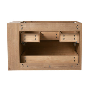 English Elm 30" Wall Mounting Bathroom Vanity Gel Sink with Soft-Close Drawers, Side Shelf, Scratch-Resist Finish Imitative Oak W999102534