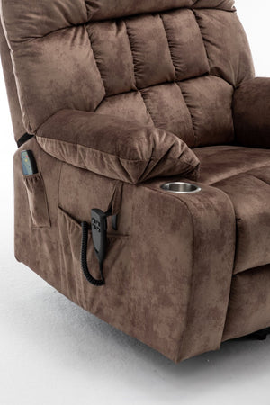 English Elm Lift Power Recliner Chair Big Tall Users Okin Motor Heat Massage Wide Seat W547S00029