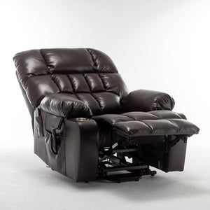 English Elm Lift Power Recliner Chair Big Tall Users Okin Motor Heat Massage Wide Seat W547S00030