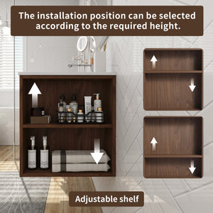 English Elm 36"Wall Modern Bathroom Vanity Cabinet with Adjustable Side Shelf, Soft-Close 2/3 Drawers, Water-Resist W999P168517