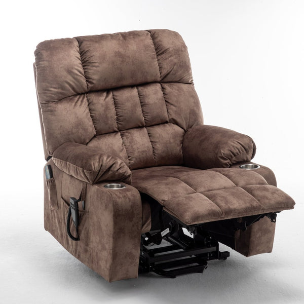 English Elm Lift Power Recliner Chair Big Tall Users Okin Motor Heat Massage Wide Seat W547S00029