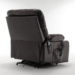 English Elm Lift Power Recliner Chair Big Tall Users Okin Motor Heat Massage Wide Seat W547S00030