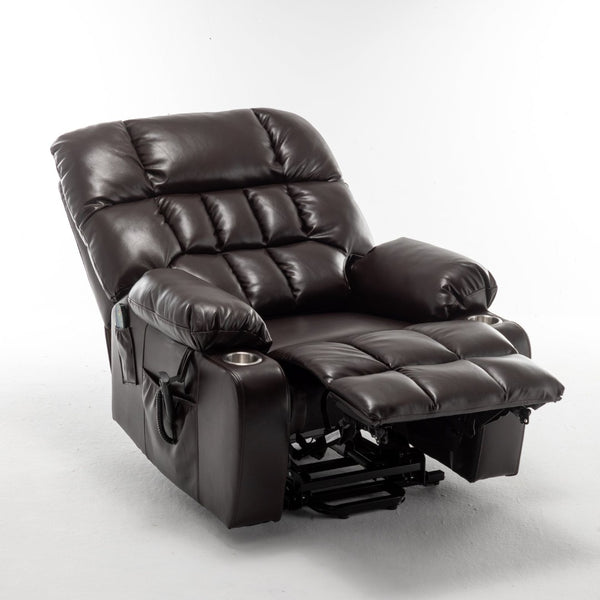 English Elm Lift Power Recliner Chair Big Tall Users Okin Motor Heat Massage Wide Seat W547S00030
