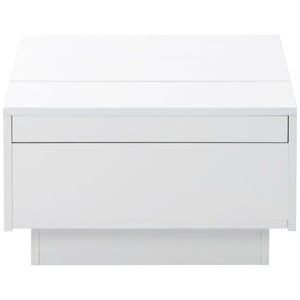 English Elm High-gloss Extendable Coffee Table with Hidden Compartments and Drawers White WF303591AAK
