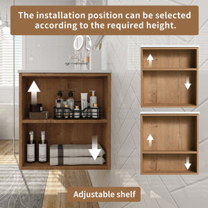 English Elm 36" Wall Mounting Bathroom Vanity with Soft-Close 2/3 Drawers, Adjustable Side Shelf, Water-Resistant Finish W999P168519