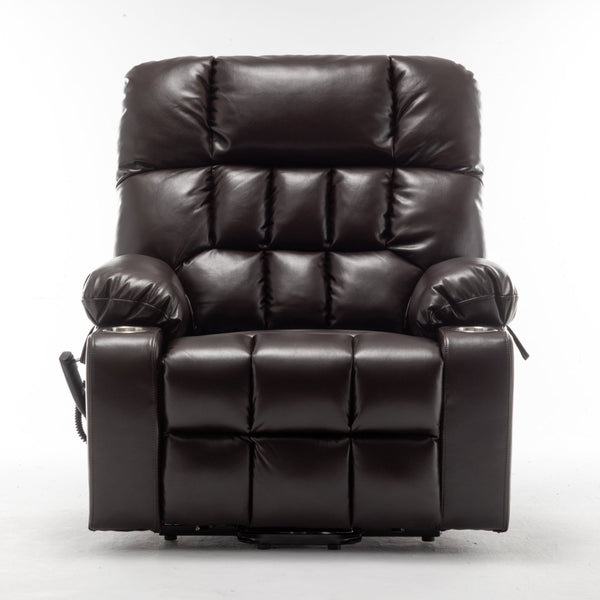 English Elm Lift Power Recliner Chair Big Tall Users Okin Motor Heat Massage Wide Seat W547S00030