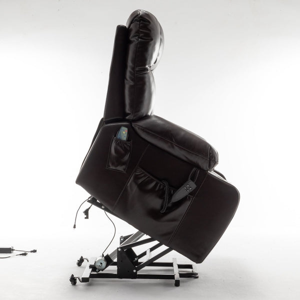 English Elm Lift Power Recliner Chair Big Tall Users Okin Motor Heat Massage Wide Seat W547S00030