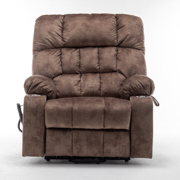 English Elm Lift Power Recliner Chair Big Tall Users Okin Motor Heat Massage Wide Seat W547S00029
