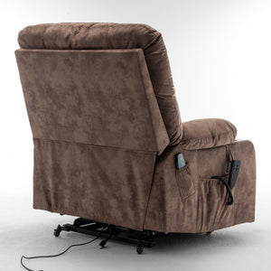 English Elm Lift Power Recliner Chair Big Tall Users Okin Motor Heat Massage Wide Seat W547S00029