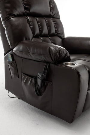 English Elm Lift Power Recliner Chair Big Tall Users Okin Motor Heat Massage Wide Seat W547S00030