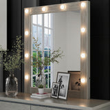 Hearth and Haven Champagne Silver Mirror with Led Lights WF299730AAE