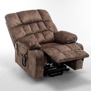 English Elm Lift Power Recliner Chair Big Tall Users Okin Motor Heat Massage Wide Seat W547S00029