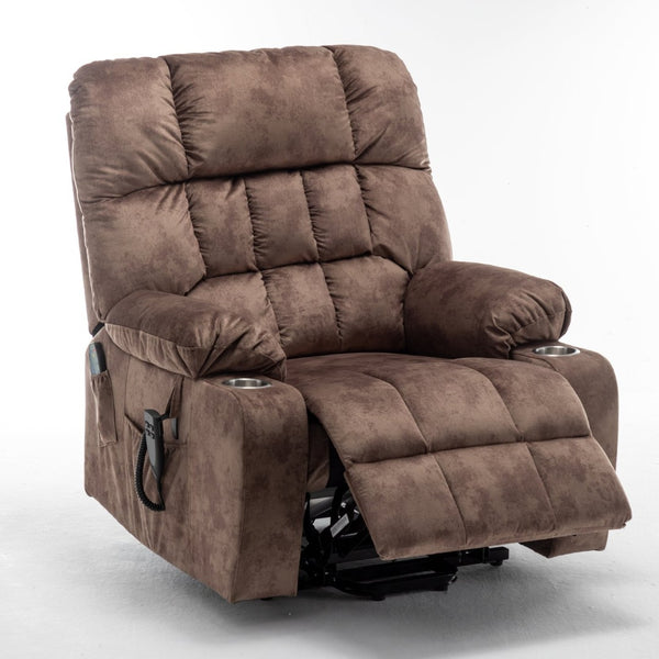 English Elm Lift Power Recliner Chair Big Tall Users Okin Motor Heat Massage Wide Seat W547S00029