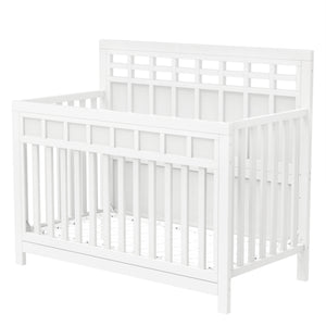 Hearth and Haven Baby Crib with Adjustable Mattress Height, Snow White
