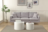 English Elm Modern Three Seat Sofa Couch With 2 Pillows, Light Grey Perfect For Every Occasion