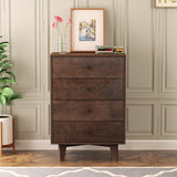 Solid Wood Spray-Painted Dresser - Retro Handle Buffet Cabinet Auburn