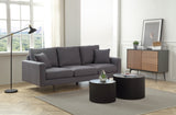 English Elm Modern Grey Three-Seat Sofa With Thick Sponge and Two Pillows, 87.40Inch