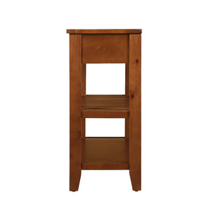 English Elm Console Sofa Table Solid Wood Distressed Finish Two Drawers Open Shelves Entryway Brown W1202P360979
