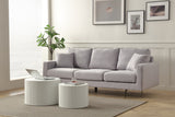 English Elm Modern Three Seat Sofa Couch With 2 Pillows, Light Grey Perfect For Every Occasion