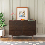 Solid Wood Spray-Painted Dresser - Retro Handle Buffet Cabinet Auburn