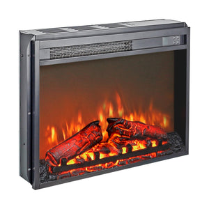 English Elm 23 Inch Electric Fireplace Insert with Log Set Led Flame Remote and Overheat Protection W1769103308