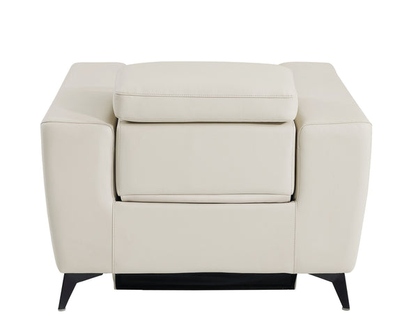 English Elm Global Top-Grain Italian Leather Power Recliner Chair With Usb Charger & Stainless Steel Legs B05777840