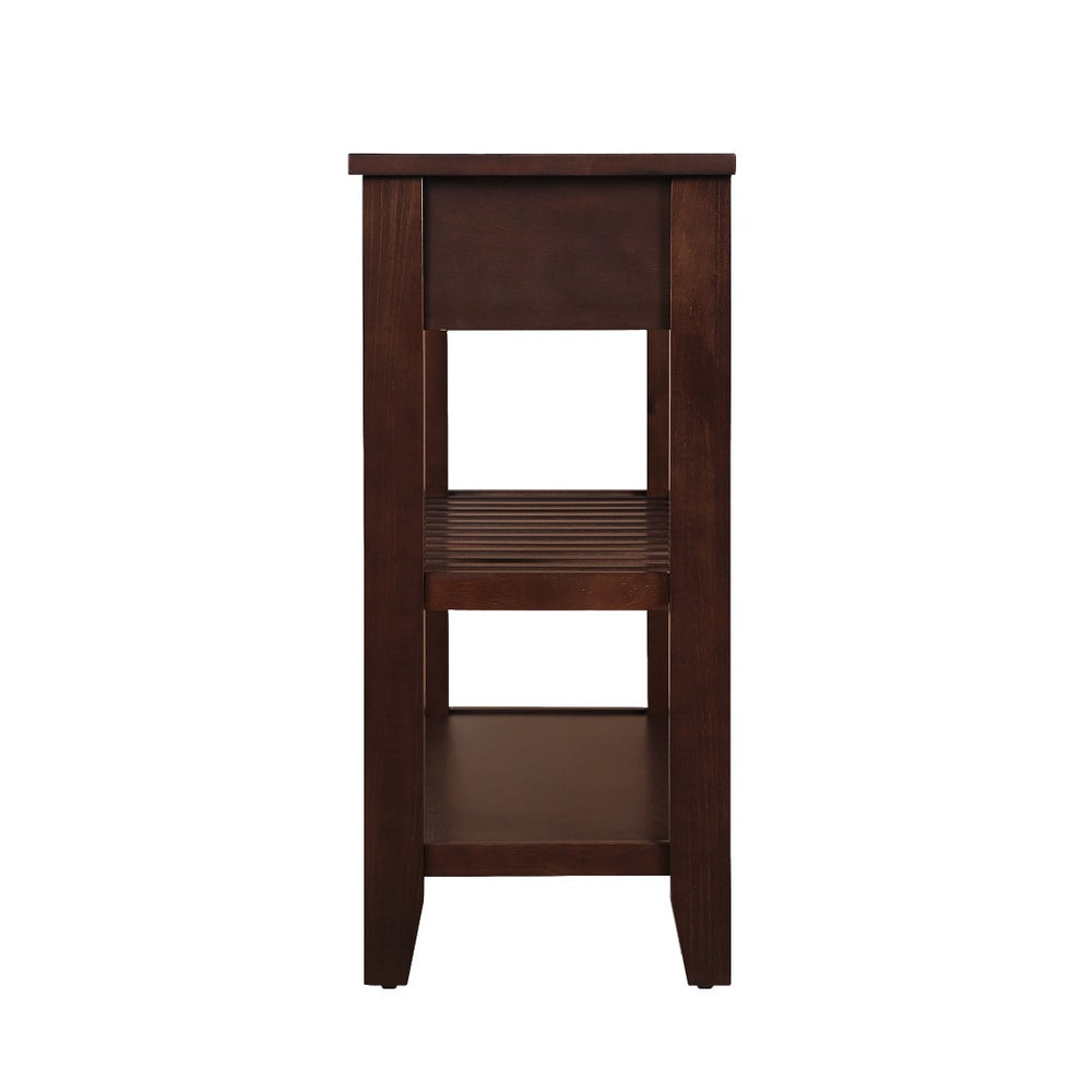 English Elm Console Sofa Table Solid Wood Distressed Finish Two Drawers Open Shelves Entryway Espresso W1202P360974
