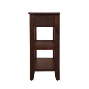 English Elm Console Sofa Table Solid Wood Distressed Finish Two Drawers Open Shelves Entryway Espresso W1202P360974