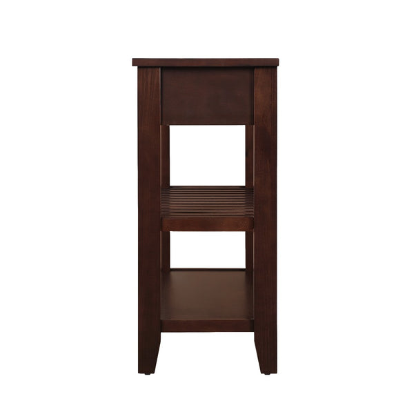 English Elm Console Sofa Table Solid Wood Distressed Finish Two Drawers Open Shelves Entryway Espresso W1202P360974