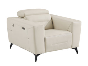English Elm Global Top-Grain Italian Leather Power Recliner Chair With Usb Charger & Stainless Steel Legs B05777840