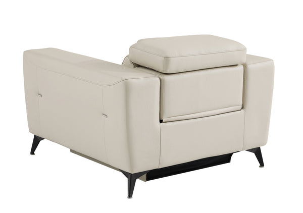 English Elm Global Top-Grain Italian Leather Power Recliner Chair With Usb Charger & Stainless Steel Legs B05777840