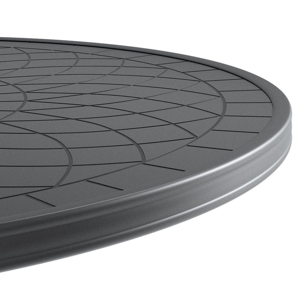 English Elm 5-Piece Cast Aluminum Patio Furniture Set With Plush Blue Cushions For Stylish Outdoor Dining & Relaxation W1710S00075