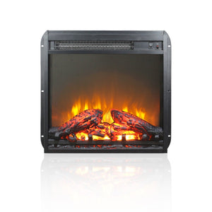 English Elm 18 Inch Electric Fireplace Insert Slim Led Log Flame Heater for Media Console W1769103307