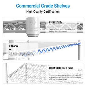 English Elm 5 Tier Heavy Duty 7500Lbs Adjustable Metal Storage Rack With Wheels & Shelf Liners - 82" H X 60" L W155083061
