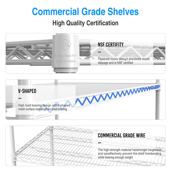 English Elm 5 Tier Heavy Duty 7500Lbs Adjustable Metal Storage Rack With Wheels & Shelf Liners - 82" H X 60" L W155083061